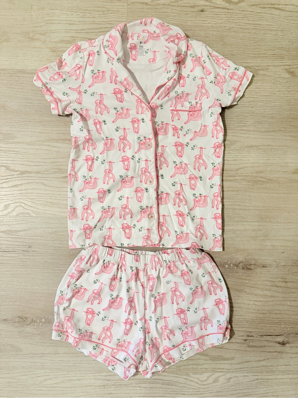 Roller Rabbit Pink Sloth pajama set XXS RARE